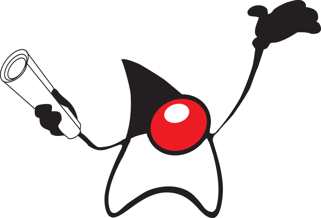 java mascot duke holding paper
